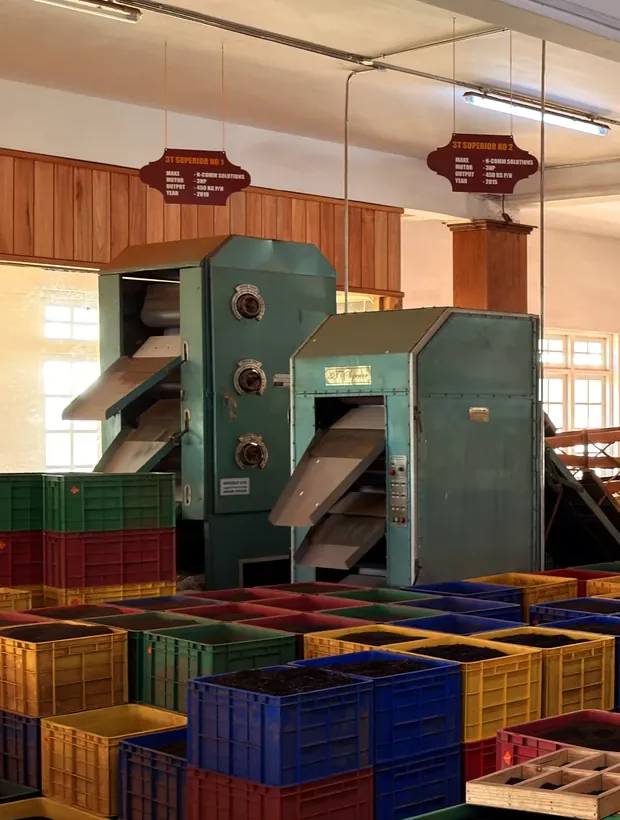Working tea machinery inside Kingswood