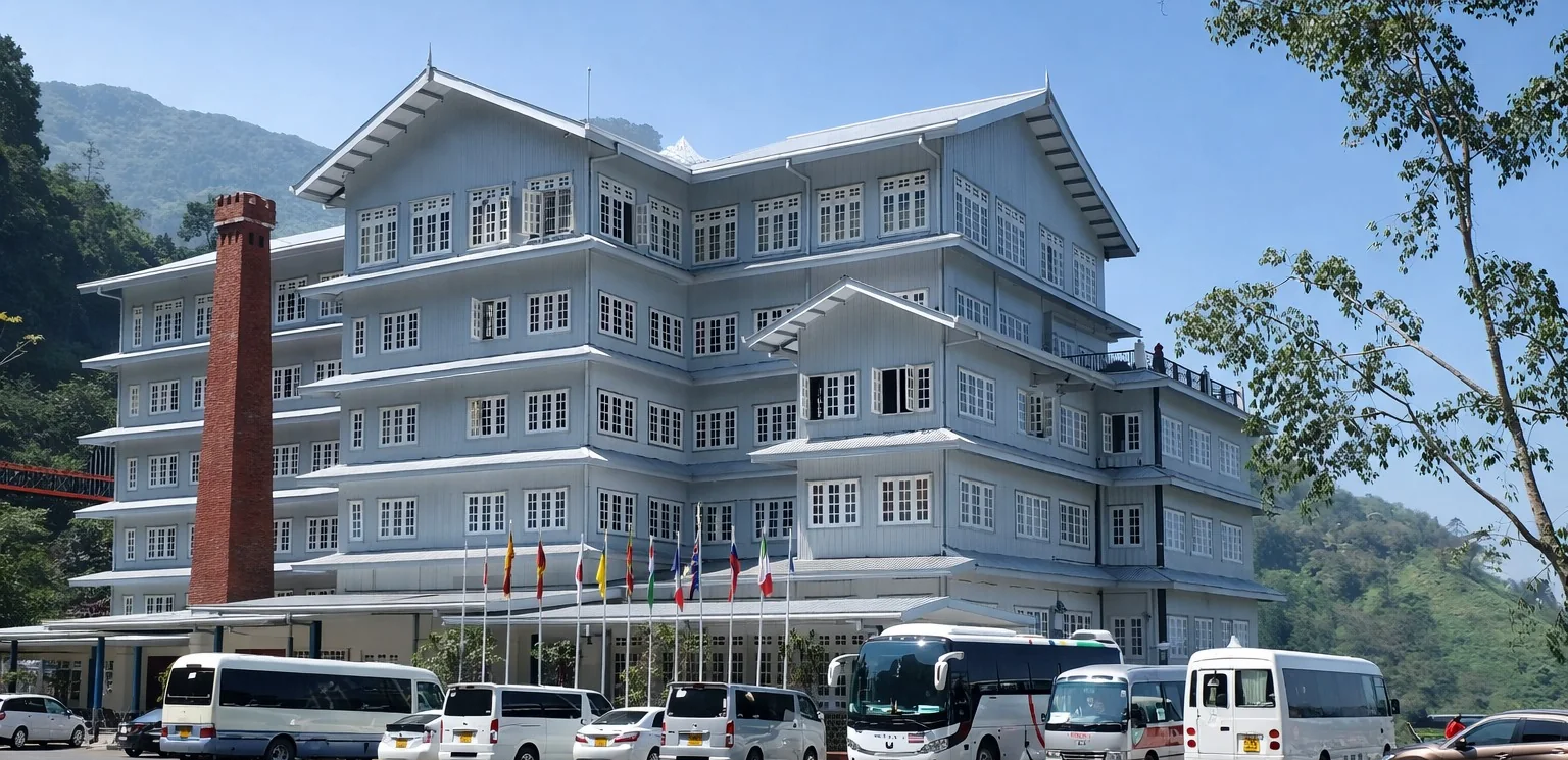 Kingswood Tea Factory exterior in Ramboda
